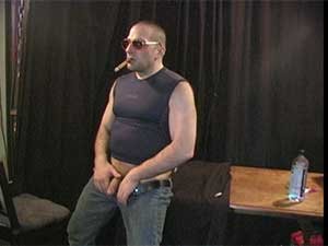 DVD 458 A & B Tauro gets a blow job in leather smoking a cigar